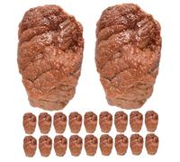 BESPORTBLE 20pcs Realistic Fake Meat Model Simulated Beef Blocks for Kitchen Role Play Educational for Imaginative Play and Sensory Development for Classroom Activities and Outdoor Adventures