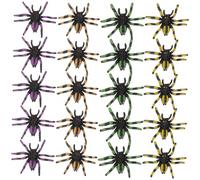 BESPORTBLE 20pcs Realistic Small Spider Decorations for Halloween Party Lightweight Fake Spider Props Purple Yellow Green and Orange for Festive Atmosphere and Selfie Fun