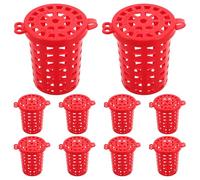 BESPORTBLE 20Pcs Red Large-Hole Reusable Crab Bait Cage Feeder Basket for Fishing, Shrimp and Crawfish Trap, Outdoor Fishing Bait Holder and Lure Storage Accessory