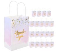 BESPORTBLE 20pcs Thank You Handheld Paper Bags with Handles Reusable Tote Bags for Weddings Birthdays Mother Day More Chic Decorative for Retail and Special Occasions