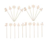 BESPORTBLE 20pcs Wooden Princess Fairy Wands DIY Craft Kit for Christmas Shape Star Snowman Reindeer Stocking Design Unfinished Smooth Wood for Painting Interactive Holiday Art Cosplay
