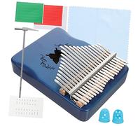 BESPORTBLE 21 Keys Thumb Piano Finger Piano Portable Musical Instrument with Arc Design and No Bad Voice Quality Blue Plastic for Boys and Girls and Beginners
