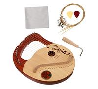 BESPORTBLE 21 String Lyre Harp Wooden Musical Instrument for Boys and Girls with Smooth Surface and Replaceable Strings and Tuning Tools Portable Wooden Body Harp for Beginners