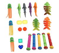 BESPORTBLE 21pcs Swimming for Diving Fun in Pool Includes Sinking Fish Bones Diving Sticks Stones Octopus Sharks Enhances Underwater Skills for Boys and Summer Play