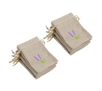 BESPORTBLE 22pcs Refillable Linen Drawstring Bags with Lavender Embroidery for Scented Sachets Spice Jewelry and Dried Flower Organization Soft Burlap Pouches for Versatile Storage Needs