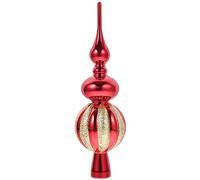 BESPORTBLE 23cm Glass Christmas Tree Topper Unique Xmas Finials Hand-painted Treetop Season Decorations Beautiful Classic Hanging Ornaments Golden Vintage Handblown ew Year Party Supplies