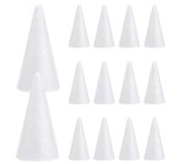 BESPORTBLE 24-Pack White Foam Cones for DIY Crafts, Polystyrene Cone-Shaped Foam Trees for Christmas, School, Weddings, Birthdays, and Home Craft Projects