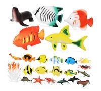 BESPORTBLE 24 Pcs Ocean Animal Figures Educational Realistic Sea Creature Models with Tropical Fish and Shark Designs Detachable Plastic for Interactive Play and Ocean Themed Parties