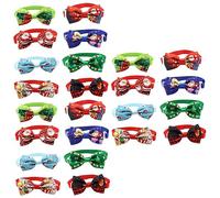 BESPORTBLE 24pcs Adjustable Christmas Pet Bow Ties for Dogs Cats Festive Collar Accessories Comfortable Breathable Design for Holiday Photos and Parties