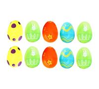 BESPORTBLE 24Pcs Decorative Easter Eggs Simulated Plastic Egg Shells Random Colors Festival Adornments for Party Decor Office Home Creative Painted Style Ornaments Random Color