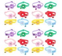 BESPORTBLE 24pcs Flower Design Pet Collars Bells Decorative Neckwear for Cats and Dogs Lightweight Multi for Daily Wear and Photo Shoots