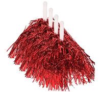 BESPORTBLE 24Pcs Glitter Cheerleader Pompoms Metallic Foil Cheer Poms Reusable for Party Dance Cheering Sports Events