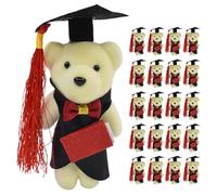 BESPORTBLE 24Pcs Graduation Bear Plush present, 4.7 Inch Stuffed Animal Bear with Grad Cap for Class of Graduation, for Kindergarten High School College Party