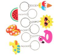 BESPORTBLE 24pcs Hawaiian Style Key Chain Ornaments Lightweight PVC Purse Charms with Summer Beach Elements for Bag Hanging Decoration Party Favors
