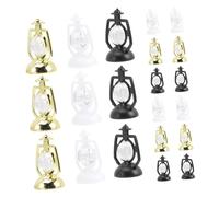 BESPORTBLE 24pcs Miniature Dollhouse Lanterns Set Christmas Tabletop Ornaments Black White Gold Decorative Mini Lamps for Xmas Home Decor