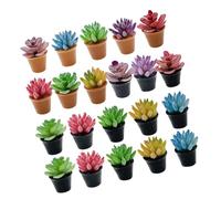 BESPORTBLE 24pcs Miniature Succulent Pots for Dollhouse Garden Decoration Low Maintenance Fake Cacti Figurines for DIY Mini Home Creative Micro Landscape Accessories