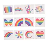 BESPORTBLE 24pcs Rainbow Gradient Face Stickers Lgbtq Gay Pride Temporary for Adults Safe Transfer Paper Material for Festival and Party Decorations