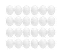 BESPORTBLE 24pcs Realistic Plastic Decorative Eggs for Cockatiels and Birds, White Simulation Pigeon Eggs with Natural Appearance, for Scientific Study and Bird Breeding Supplies