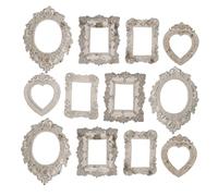 BESPORTBLE 24pcs Small Vintage Baroque Resin Picture Frames Miniature Photo Frame Charms for Dollhouse Accessories Antique Victorian Style for Wedding Christmas Holiday Decor and DIY Craft