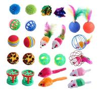 BESPORTBLE 24pcs Smart Interactive Cat Ball Toy Plush Teasing Toys Kitten Interactive Teasing Plaything Self-play Balls Favor