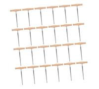 BESPORTBLE 24pcs Violin Peg Hole Set 1:30 Taper Iron with Wooden Handle Comfortable Grip for Luthiers and Instrument Repairers
