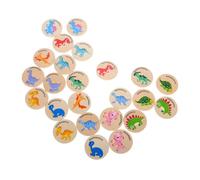BESPORTBLE 24pcs Wooden Dinosaur Matching Game Cognition Concentration Memory Ability for Engaging Educational Play with Dinosaur Images for Developing Social Skills and Observation