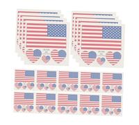 BESPORTBLE 25Pcs American Flag Temporary Tattoos Stickers for Cars and Boxes, Removable and Washable Plastic Body Tattoos Stickers, for Party Decoration and Independence Day Celebrations