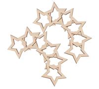 BESPORTBLE 25pcs Hollow Wooden Star Ornaments Unfinished Blank Wood Pieces for DIY Crafting Natural Smooth Wood Material Creative Rustic Christmas Tree Hanging Decorations Family Art Projects