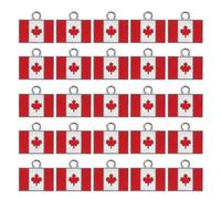 BESPORTBLE 25pcs Maple Leaf Jewelry Charms: Canada Flag Charm Dangle Pendan for DIY Necklace Earrings Bracelet Key Ring and Travel Souvenir