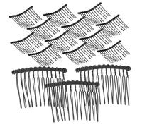 BESPORTBLE 25pcs Metal Wire Hair Side Combs for Women Multi-tooth Bridal Hair Black