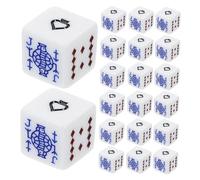 BESPORTBLE 25pcs White Cube Poker Dice Set Acrylic Dice for Family Board Games Party Entertainment Card Game Accessories with Design for Reliable Rolling