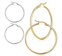 BESPORTBLE 2Pairs Exaggerated Hoop Earrings of Round Statement Earrings Circle Earrings Fashion Jewelry for All Occasions for Friends Family