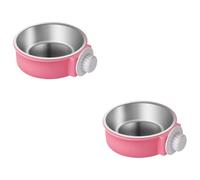 BESPORTBLE 2pcs 2 1 1 Stainless Steel Pet Bowl Hanging Dog Feeder Separate Sections for Dry Wet Food Treats Water