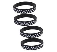 BESPORTBLE 2pcs 4th of July Silicone Wristbands - Patriotic American Flag Bracelets with Stars and for Independence Day - Memorial Day and USA Celebrations