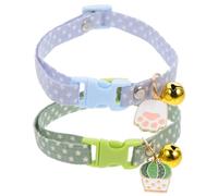 BESPORTBLE 2pcs Adjustable Cat Collar Pendant Cute Printed Neckwear for Cats and Pets Comfortable Breakaway Design for Decor and Everyday Wear Paw Cactus