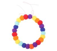BESPORTBLE 2pcs Adjustable Collar Rainbow Pom Poms Skin-friendly Pet Accessory for Puppies and Kittens for Daily Wear and Festive Occasions