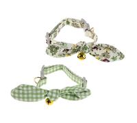 BESPORTBLE 2pcs Adjustable Kitten Collar with Playful Rabbit Ears Lightweight Small Dog and Cat Collar Detachable Design for Easy Cleaning Comfortable Pet Supplies for Puppies and Cats Floral