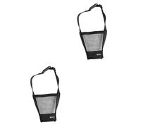 BESPORTBLE 2pcs Adjustable Nylon Mesh Dog Muzzle for Barking Chewing Nipping Comfortable Breathable Design Snout Circumference for Training Safety Black