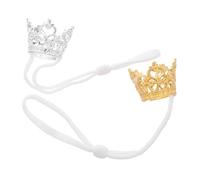 BESPORTBLE 2pcs Adjustable Pet Crown for Hamsters and Rabbits Cute Tiny Animal Costume Accessories Royal Dress Up Headwear for Small Pets Photo Prop for Celebrations and Parties Gold Silver