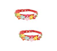 BESPORTBLE 2pcs Adjustable Pet Dog Collar Puppy Alloy Buckle Flower Design for Safety
