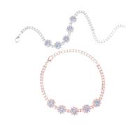 BESPORTBLE 2pcs Adjustable Rhinestone Dog Collar for Dogs and Cats Lightweight Bling Pet Jewelry Necklace Silver Rose Gold Accessories for Stylish Pets