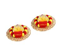 BESPORTBLE 2pcs Adjustable Woven Pet Hat for Dogs and Cats Cute Cartoon Design Lightweight Material Sun for Outdoor Parties and Events