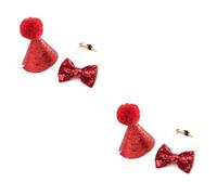 BESPORTBLE 2pcs Adorable Birthday Party Hat with Bowknot Cosplay Costume Headwear for Pets Random Color for Celebrations and Photo Shoots