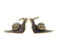BESPORTBLE 2Pcs Adorable Brass Snail Ornament Multi-function Tea Pet Desktop Decor for Home Office Creative Antique Brass Figurines Gift for Tea Lovers and Friends