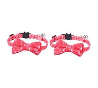 BESPORTBLE 2pcs Adorable Christmas Bow Tie Cat Collar Bell Collar Breakaway Buckle for Cats