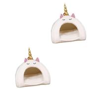 BESPORTBLE 2pcs Adorable Pet Sleep Cage Warm Bed for Hamsters and Squirrels White for Travel and Home Use Multi-purpose Cozy Nest