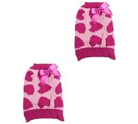 BESPORTBLE 2pcs Adorable Puppy Coat Cozy Dog Sweater for Miniature Dachshund Pet Winter Warm Party Clothing (size Xs Pink)