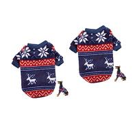 BESPORTBLE 2pcs Adorable Xmas Party Dog Sweatshirt Clothes Cute Reindeer Print for Dogs Comfortable and Breathable Design for Holiday Celebrations
