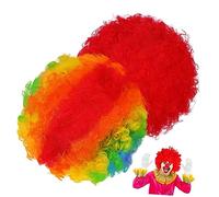 BESPORTBLE 2pcs Afro Wigs Clown Costumes for Unisex Easy to Style for Parties Halloween