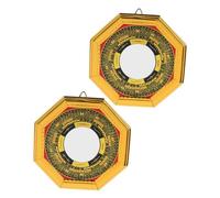 BESPORTBLE 2pcs Alloy Convex Bagua Mirrors Feng Shui Traditional Symbol Protective Decor for Home Business Reflecting Negative Energy Enhancing Luck and Harmony